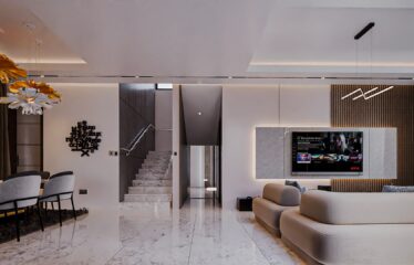 A 4 bedroom house for sale in Adenta Accra Ghana with open plan modern living room - Regimanuel Satellite City