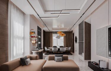 The living of a 4 bedroom townhouse for sale in Adenta Accra Ghana - Regimanuel Satellite City