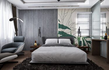 The luxury bedroom of a 4 bedroom townhouse for sale at Regimanuel Satellite City Adenta in Accra